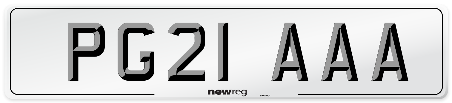PG21 AAA Number Plate from New Reg